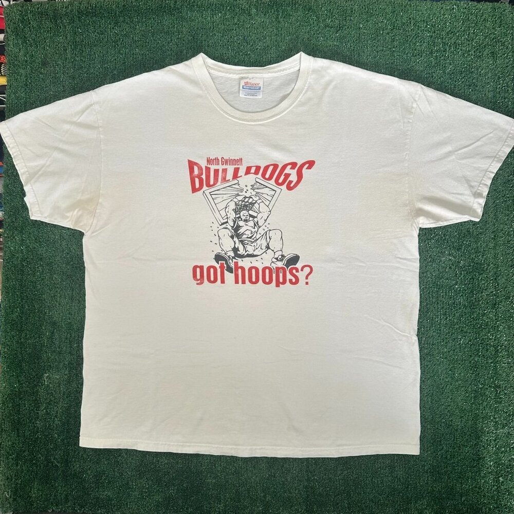 Vintage Y2K Gwinnett Bulldogs Basketball T-Shirt White Got Hoops Sporty Humor